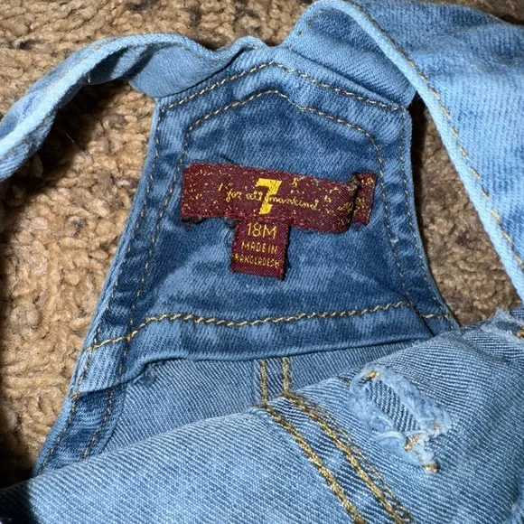 7 For All Mankind Baby Denim Overall Dress - Size 18M - Picture 4 of 4